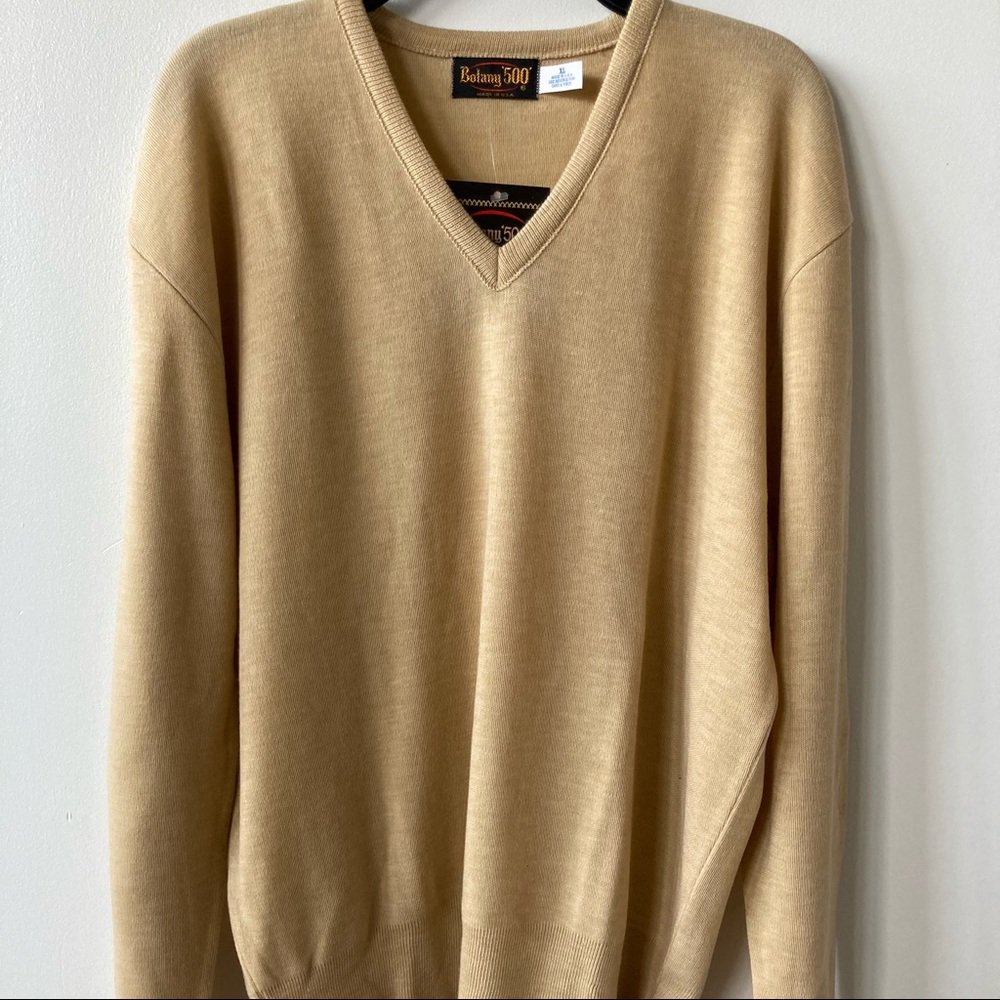 Vintage Botany 500 Made in USA men’s SOFT sweater NWT Tan Mustard Lightweight